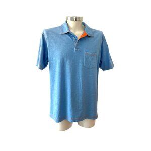 JOHNSTON  & MURPHY~  Men’s Blue Short Sleeve Polo Shirt ~ Size L